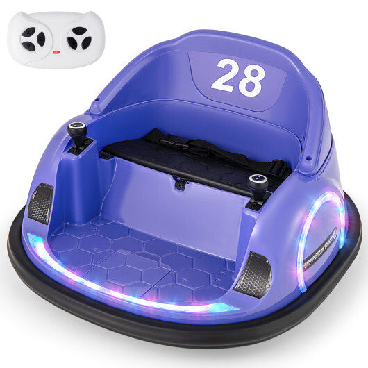 12V 360? Ride on Bumper Car for Toddlers with Remote Control-Purple - Color: Purple LuxuryLifeWay Online Store