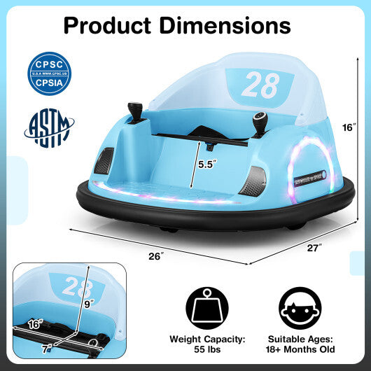 12V 360? Ride on Bumper Car for Toddlers with Remote Control-Pink LuxuryLifeWay Online Store