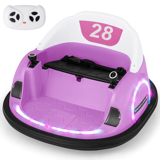 12V 360? Ride on Bumper Car for Toddlers with Remote Control-Pink LuxuryLifeWay Online Store