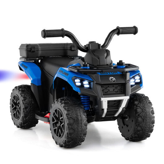 6V Kids Ride On ATV with Spray Function and Storage Box with Music-Blue LuxuryLifeWay Online Store