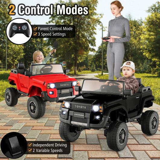 24V 2 Seater Ride on Car 4WD/2WD Switchable for Kids with Remote for Ages 3+-Black LuxuryLifeWay Online Store