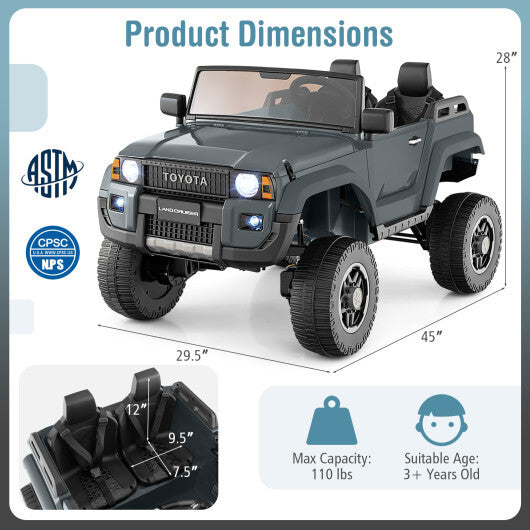 24V 2 Seater Ride on Car 4WD/2WD Switchable for Kids with Remote for Ages 3+-Black LuxuryLifeWay Online Store