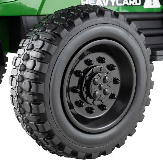 12V 2-in-1 Kids Ride On Tractor with Trailer and 3-Gear Shift-Grayish Green LuxuryLifeWay Online Store