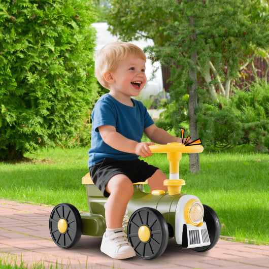 Ride on Toy with Steering Wheel and Train Whistle Sound Button-Green - Color: Green LuxuryLifeWay Online Store