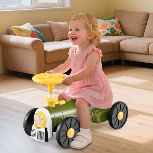 Ride on Toy with Steering Wheel and Train Whistle Sound Button-Green - Color: Green LuxuryLifeWay Online Store