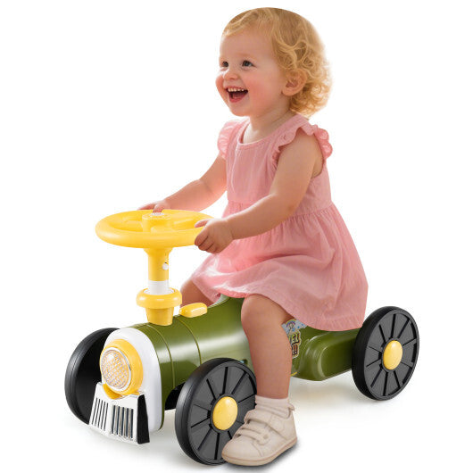 Ride on Toy with Steering Wheel and Train Whistle Sound Button-Green - Color: Green LuxuryLifeWay Online Store