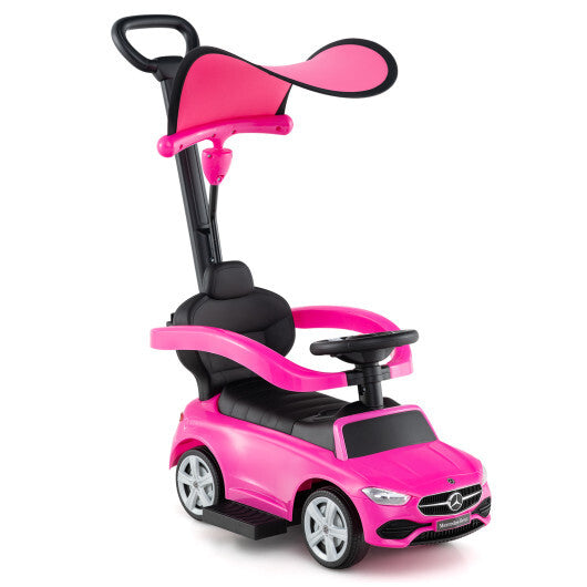 3-in-1 Ride on Push Car Mercedes-Benz Licensed Sliding Car with Canopy-Pink - Color: Pink LuxuryLifeWay Online Store