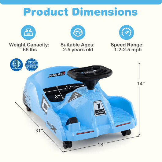 12V Electric Cleaning Go Kart with Detachable Mop and Remote Control-Blue LuxuryLifeWay Online Store