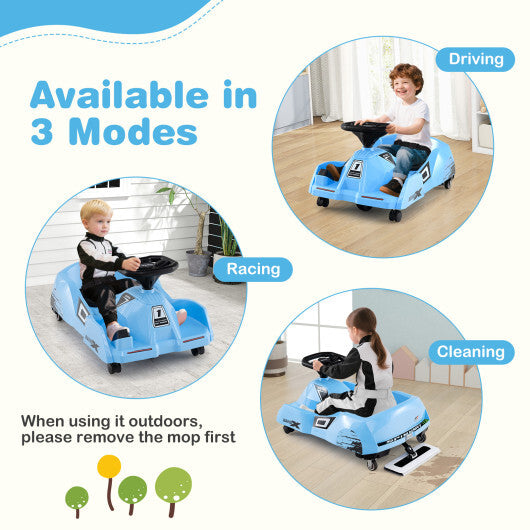 12V Electric Cleaning Go Kart with Detachable Mop and Remote Control-Blue LuxuryLifeWay Online Store