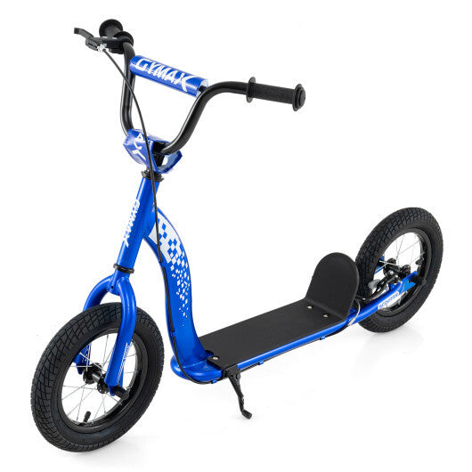 Kids Scooter Youth Kick Scooter with Adjustable Height Handlebar 12-Inch Inflatable Wheels-Pink LuxuryLifeWay Online Store