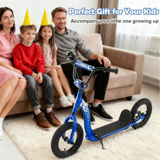 Kids Scooter Youth Kick Scooter with Adjustable Height Handlebar 12-Inch Inflatable Wheels-Pink LuxuryLifeWay Online Store