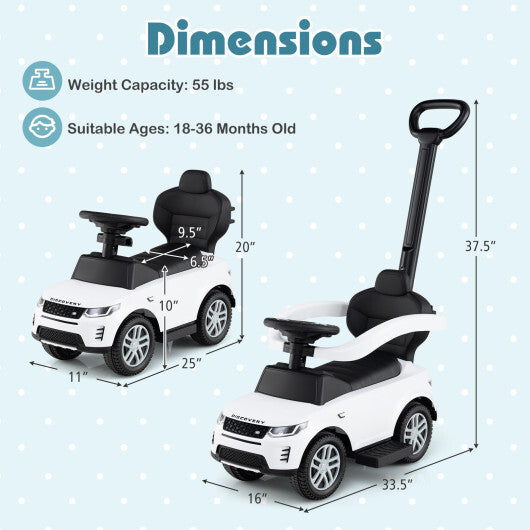 3 in 1 Push Car with Removable Handle and Guardrail for Kids 18-36 Months Old-Red LuxuryLifeWay Online Store