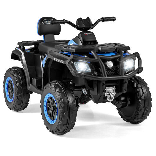 24V Kids ATV 2-Seater with 4 Motors with LED Lights and Music-Blue LuxuryLifeWay Online Store