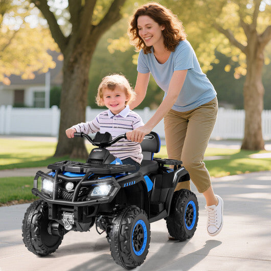 24V Kids ATV 2-Seater with 4 Motors with LED Lights and Music-Blue LuxuryLifeWay Online Store