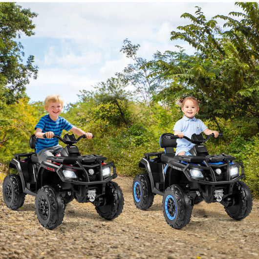 24V Kids ATV 2-Seater with 4 Motors with LED Lights and Music-Blue LuxuryLifeWay Online Store