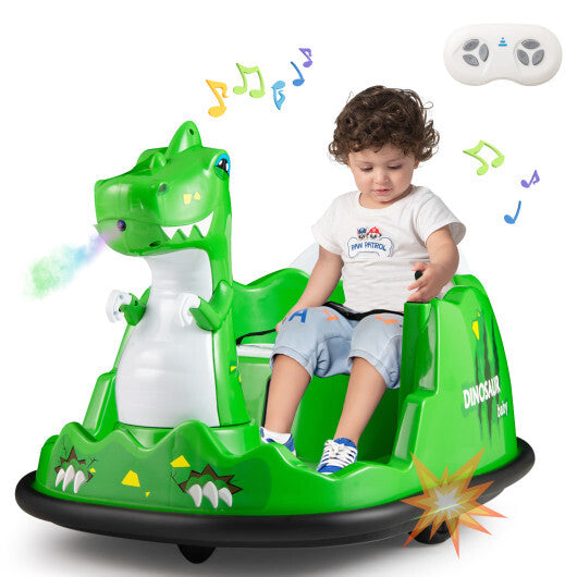 12V Bumper Car with Spray Function and Remote Control for Toddlers Aged 2-5-Green LuxuryLifeWay Online Store
