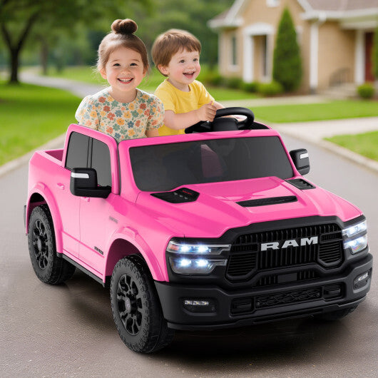 2 Seater 24V Ride on Toy for Big Kids Licensed Ram Truck with Remote and Music-Pink - Color: Pink LuxuryLifeWay Online Store