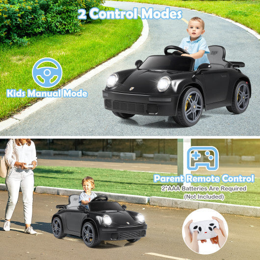 12V Electric Ride On Car Licensed RUF?CTR with Remote Control and Music-Black - Color: Black LuxuryLifeWay Online Store