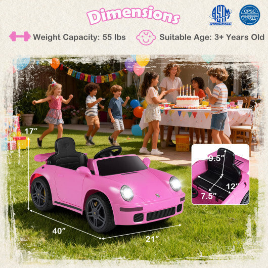 12V Electric Ride On Car Licensed RUFCTR with Remote Control and Music-Pink LuxuryLifeWay Online Store