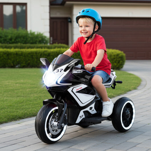 Kids Ride on Motorcycle 6V Battery Powered Mini Electric Motorbike with LED Lights-Red