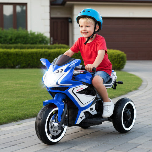 Kids Ride on Motorcycle 6V Battery Powered Mini Electric Motorbike with LED Lights-Red