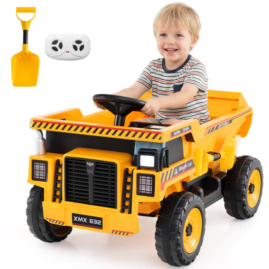 24V Construction Electric Vehicle with Dump Bed and Remote Control for Aged 3-8-Yellow - Color: Yellow LuxuryLifeWay Online Store