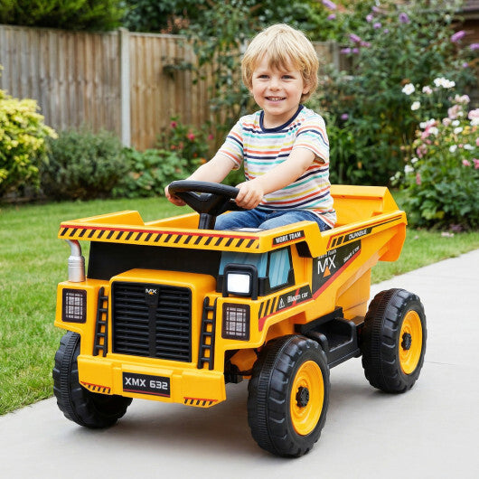 24V Construction Electric Vehicle with Dump Bed and Remote Control for Aged 3-8-Yellow - Color: Yellow LuxuryLifeWay Online Store