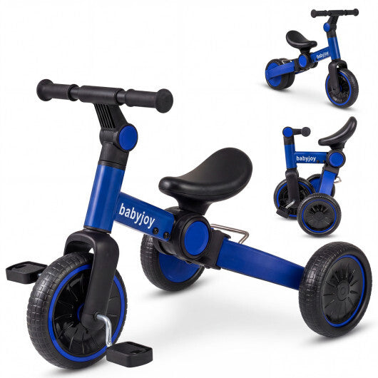 5-In-1 Toddler Bike Kids Balance Bike with Removable Pedals-Blue LuxuryLifeWay Online Store