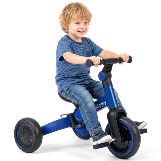 5-In-1 Toddler Bike Kids Balance Bike with Removable Pedals-Blue LuxuryLifeWay Online Store