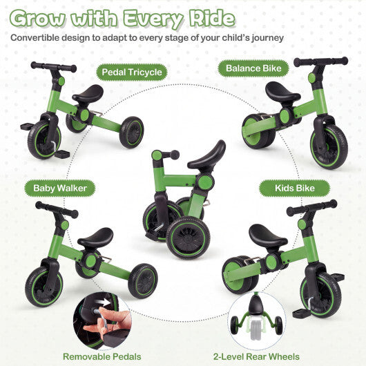 5-In-1 Toddler Bike Kids Balance Bike with Removable Pedals-Blue LuxuryLifeWay Online Store
