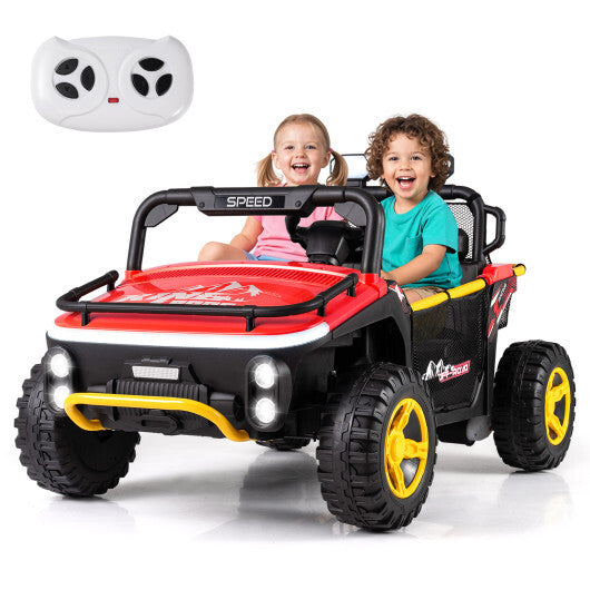 24V Ride on Toy for Kids 2 Seater Ride on Truck Car with Horn Music Story-Red - Color: Red LuxuryLifeWay Online Store