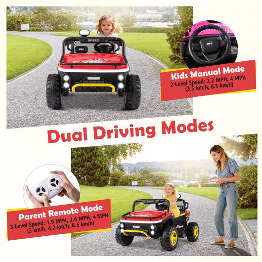 24V Ride on Toy for Kids 2 Seater Ride on Truck Car with Horn Music Story-Red - Color: Red LuxuryLifeWay Online Store