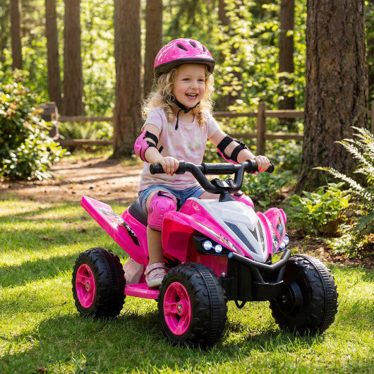 12V Kids Ride On ATV 4-Wheeler Quad with LED Lights and 7 mph Max Speed-Pink LuxuryLifeWay Online Store