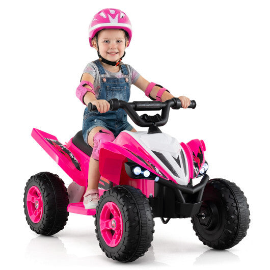 12V Kids Ride On ATV 4-Wheeler Quad with LED Lights and 7 mph Max Speed-Pink LuxuryLifeWay Online Store