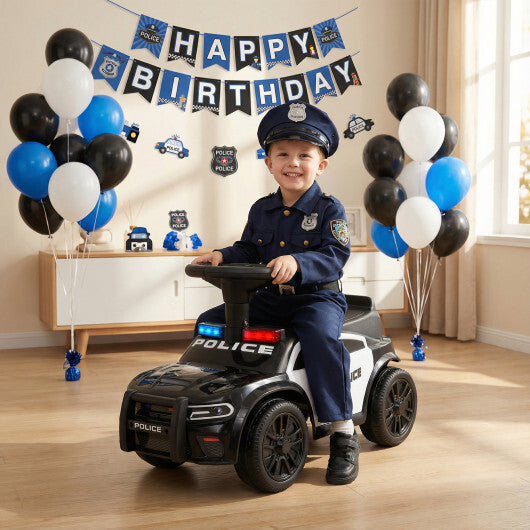 Toddler Sliding Car with Steering Wheel and Under-Seat Storage Push-Black LuxuryLifeWay Online Store