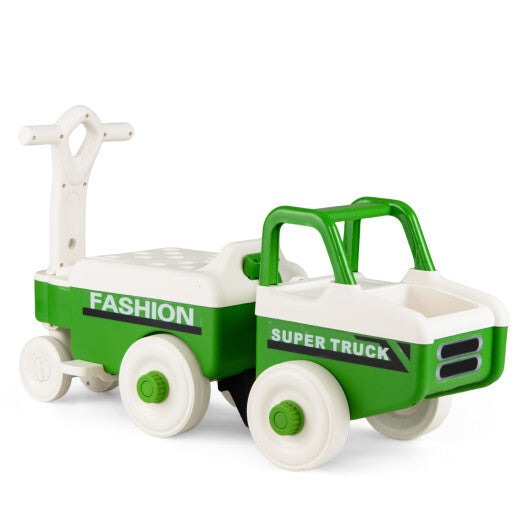 4 in 1 Ride on Push Car with Music and Under-Seat Storage for Boys Girls-Green LuxuryLifeWay Online Store