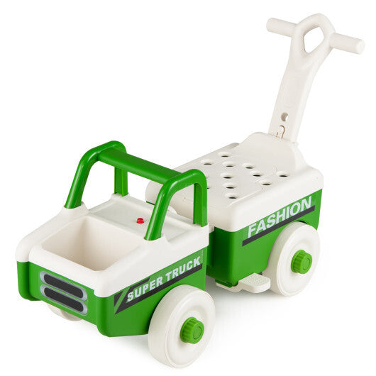 4 in 1 Ride on Push Car with Music and Under-Seat Storage for Boys Girls-Green LuxuryLifeWay Online Store