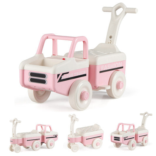 4 in 1 Ride on Push Car with Music and Under-Seat Storage for Boys Girls-Green LuxuryLifeWay Online Store