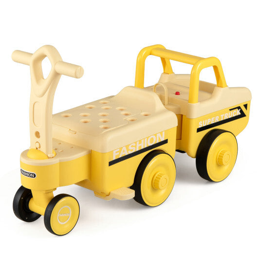 4 in 1 Ride on Push Car with Music and Under-Seat Storage for Boys Girls-Green LuxuryLifeWay Online Store