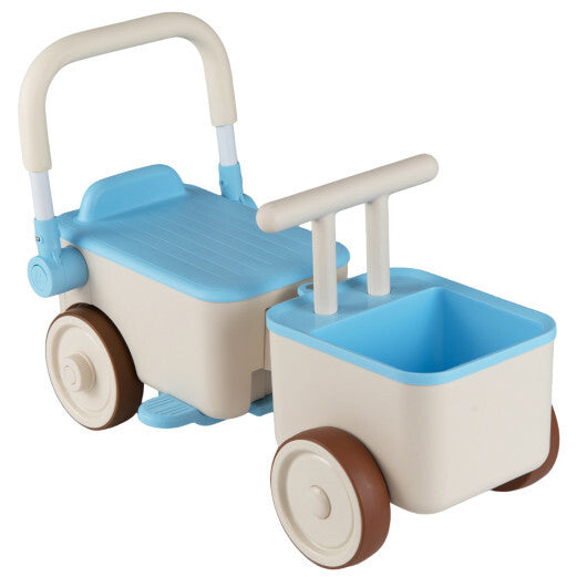 3-in-1 Kids Ride On Push Car with Rope and Storage Basket-Blue LuxuryLifeWay Online Store