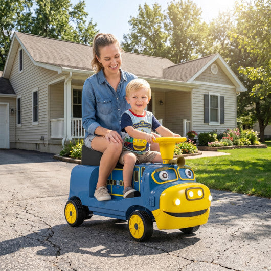 12V 2-Seater Kids Ride on Train with Height Adjustable Seat and Music Licensed Chuggington-Red LuxuryLifeWay Online Store