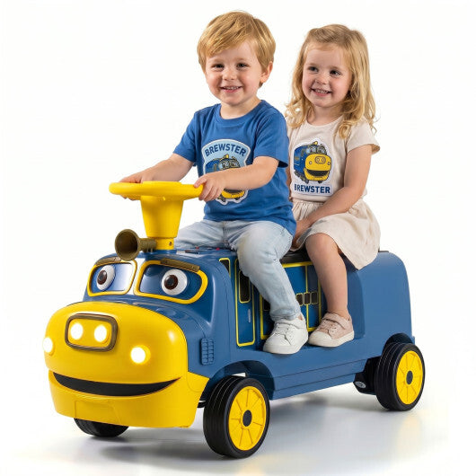 12V 2-Seater Kids Ride on Train with Height Adjustable Seat and Music Licensed Chuggington-Red LuxuryLifeWay Online Store