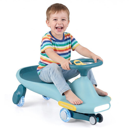Wiggle Car for Kids with LED Flashing Wheels for Indoor Outdoor Play-Blue LuxuryLifeWay Online Store