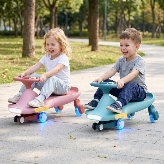 Wiggle Car for Kids with LED Flashing Wheels for Indoor Outdoor Play-Blue LuxuryLifeWay Online Store