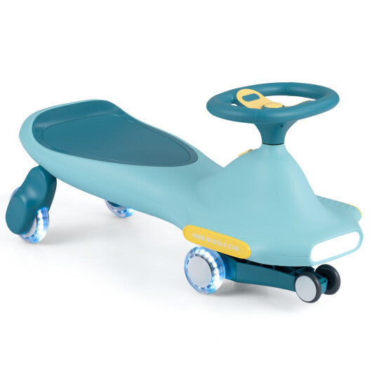 Wiggle Car for Kids with LED Flashing Wheels for Indoor Outdoor Play-Blue LuxuryLifeWay Online Store