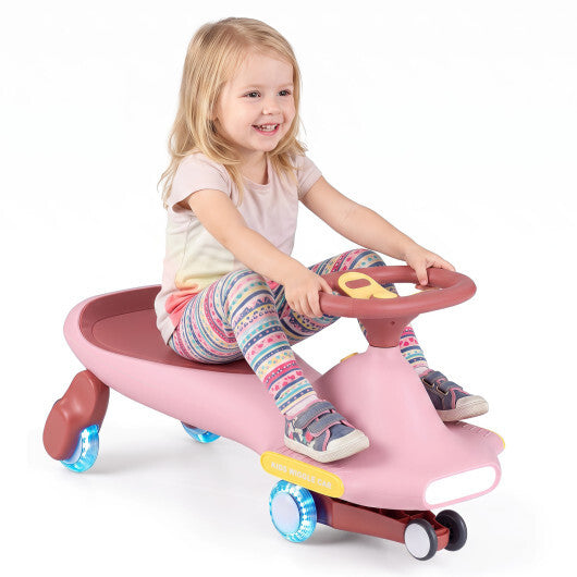Wiggle Car for Kids with LED Flashing Wheels for Indoor Outdoor Play-Blue LuxuryLifeWay Online Store