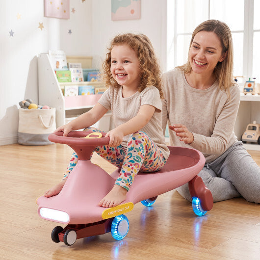 Wiggle Car for Kids with LED Flashing Wheels for Indoor Outdoor Play-Blue LuxuryLifeWay Online Store