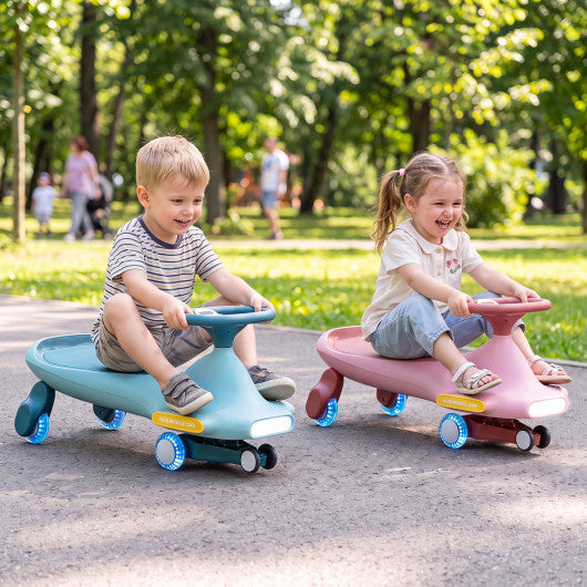 Wiggle Car for Kids with LED Flashing Wheels for Indoor Outdoor Play-Blue LuxuryLifeWay Online Store