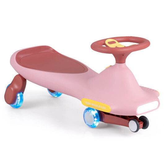 Wiggle Car for Kids with LED Flashing Wheels for Indoor Outdoor Play-Blue LuxuryLifeWay Online Store