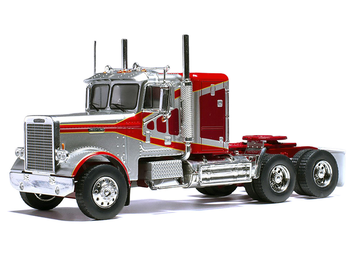1977 Freightliner FLC 120 64 T Truck Tractor Red and Silver Metallic 1/43 Diecast Model by IXO Models LuxuryLifeWay Online Store